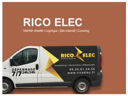 Rico elec identité visuelle logotype site internet covering électricité Savoie