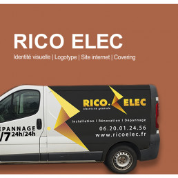 Rico elec identité visuelle logotype site internet covering électricité Savoie