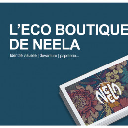 L'éco boutique de Nella identité visuelle logotype logo devanture enseigne bois papeterie signalétique vitrine