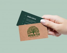 Health'Eat identité visuelle logotype logo papeterie photographies culinaires photo restaurant carte de visite