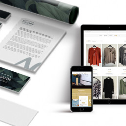 site internet e-commerce et identité visuelle tablette téléphone smartphone commerce boutique mode